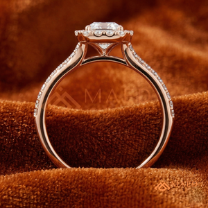 แหวนหมั้นทรง Asscher ชุบทองคำสีกุหลาบ ประดับเพชร CZ แบบ Pave Band ดีไซน์สวยงามสำหรับผู้หญิง เหมาะสำหรับงานแต่งงาน - Product Image 3