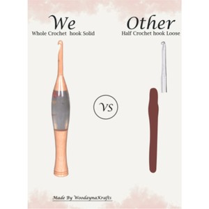 Handmade Wooden Resin <b>Crochet</b> <b>Hook</b> <b>Set</b> Custom Wooden Handle <b>Crochet</b> Needle Ergonomic Knitting Needles Craft Weaving Tool - Product Image 3