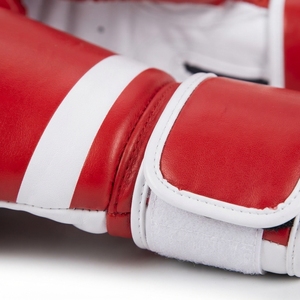 Gants d'entraînement de boxe en cuir rouge avec fermeture Velcro respirants pour adultes - Product Image 6