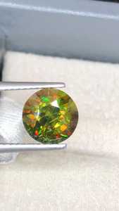 Sphène chromée naturelle de Madagascar, taille ronde, pierre précieuse en vrac, pierre à feu brillante pour la fabrication de bijoux - Product Image 3