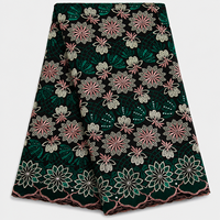Tissu de dentelle africaine en gros, brodé, perlé et à sequins, écologique, respirant, de poids moyen, pour robes de boutique