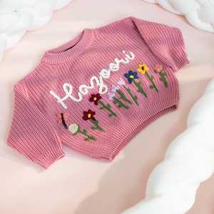 Suéter Unisex Rosa Rosado de Punto, Cuello Redondo, Manga Corta, Invierno, 100% Algodón, Ecológico, Diseño Simple - Product Image 1