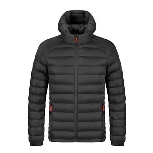 Doudoune d'hiver matelassée pour homme en toile polyester/coton, coupe courte, avec fermeture éclair, surface brillante, épaisse, coupe-vent, à capuche - Product Image 2