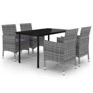Juego de Comedor para Jardín en Gris Oscuro y Negro - Product Image 2