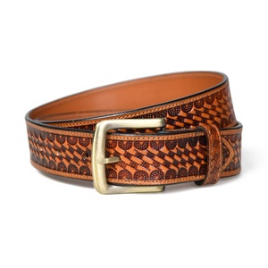 Nuevo Cinturón Unisex de Cuero Argentino Importado con Diseño Western, Hebilla de Latón Sólido, Anillo Metálico, 40MM de Ancho, Calidad Premium - Product Image 2