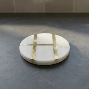 Natural <b>Marble</b> <b>Coasters</b> Set Eco Friendly Waterproof Modern Table <b>Coasters</b> for Home Villa Kitchen Office and Hotel Decor - Product Image 2