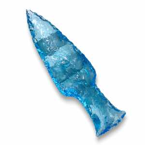 Cuchillo de Cristal con Mango de Obsidiana Aqua, Hoja Tallada a Mano con Punta de Flecha, Decoración Metafísica y Mística, Venta al Por Mayor - Product Image 1