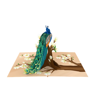 Tarjeta Pop-up 3D, Hermosa Tarjeta de Papel con Impresión UV de Animales, Recuerdo y Regalo, Artesanía en Papel Hecha a Mano, Tarjeta Hecha a Mano con Diseño de Pavo Real - Product Image 1
