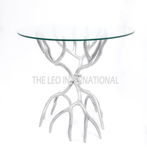 Attractive Look Unique Designer <b>Silver</b> Shiny Polished Luxurious Quality Metal Round Shape Top <b>Coffee</b> <b>Tables</b> In Lowest Price - Product Image 3