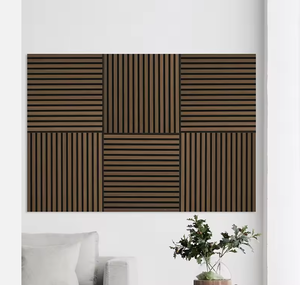 Modern Flexible PET MDF Solid Wood 3D Wall Pine/<b>Rubber</b> Wood Waterproof Acoustic Panels Highly Effective Sound Absorption Living - Product Image 1