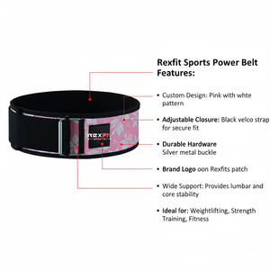 Cinturón de levantamiento de pesas Rexfit Sports con hebilla de palanca ajustable, cinturón de soporte lumbar de alta resistencia para gimnasio, OEM personalizado - Product Image 5