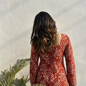 Women’s <b>Viscose</b> Printed Short Kurti Straight Fit Ethnic <b>Top</b> with Square Neck Bell Sleeve Casual Indian Kurta for Office - Product Image 4