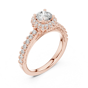 แหวนทองคำ 14K โรสโกลด์ ประดับเพชรทรงกลมเพาะเลี้ยงในห้องปฏิบัติการ สำหรับผู้หญิง สวมใส่ได้ทุกวัน |   เพชรที่เพิ่งเพาะเลี้ยง - Product Image 4