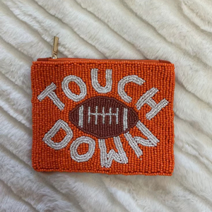 Handcrafted hand made beautiful stylish trendy looking beaded Game Day Festival Touch Down <b>coin</b> <b>pouch</b> women party gifting <b>pouch</b> - Product Image 1