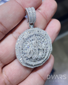 Pendentif Allah islamique glacé, plaqué rhodium, serti griffes, Moissanite, bijoux religieux, argent 925, personnalisable avec lettre, nom, symbole, luxe - Product Image 3