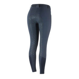 Pantalones de equitación para mujer, de cintura media, hasta el tobillo, elásticos en cuatro direcciones, con bloques de color, bolsillos y cierre de cremallera, personalizables. - Product Image 3