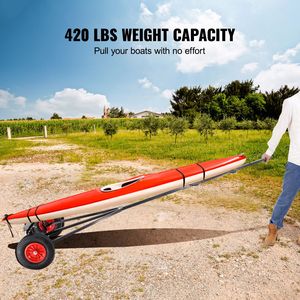 Carrello Pneumatico per Rimorchi da Barca in Acciaio al Carbonio con Capacità di Carico di 190 kg, Lunghezza Regolabile 29,2 m, Accessori e Ricambi per Rimorchi 35,1 m e 4,9 m - Product Image 2