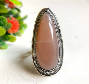 แหวนเงินสเตอร์ลิง925แหวนแฮนด์เมดแหวนพลอยทรงวงรียาวของขวัญสำหรับภรรยาแหวนฝาแหวนโบฮีเมียนสำหรับผู้หญิง - Product Image 4