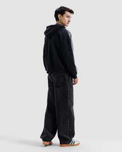 Sweat à capuche personnalisé effet délavé, coupe oversize, épaules tombantes, style vintage, streetwear - Product Image 3