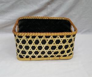 Cesta de bambú artesanal natural 2023 más vendida en patrón caro para almacenamiento y decoración del hogar y la cocina hecha en Vietnam - Product Image 4