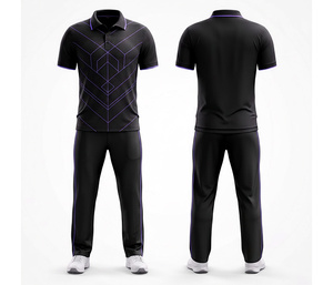 Ensemble d'uniformes de cricket personnalisés entièrement sublimés, imprimés par sublimation |   Vêtements de cricket pour hommes, femmes et jeunes : Polo et pantalon complets - Product Image 1