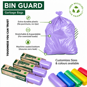 Sacs poubelles petits, couleur lavande, 5 gallons, HDPE LDPE, en rouleau, pour cuisine, salle de bain, bureau, poubelle - Product Image 4
