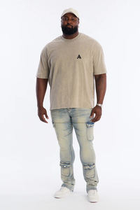 T-shirt 100% Coton Lavé de Haute Qualité, Léger, Style Streetwear, avec Strass – Meilleure Vente en Gros, Personnalisez Votre Logo de Marque - Product Image 2