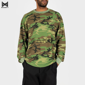 เสื้อยืดแขนยาวลายพรางวินเทจขายดี ทรงโอเวอร์ไซส์ สไตล์สตรีทแวร์ สำหรับผู้ชาย รับทำโลโก้ตามสั่ง OEM ODM แบรนด์ MAANIFY - Product Image 1