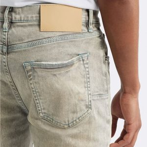 Jeans décontractés pour hommes à la mode, coupe slim, confortables, imperméables, respirants, légers, style vintage, patchwork, options grandes tailles - Product Image 4