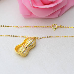 S925 Silver Peanut Longevity Fruit Pendant 8-9 <b>Pearl</b> DIY Jewelry Accessories Empty <b>Set</b> 468 Fashion <b>Necklaces</b> - Product Image 5