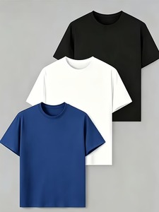 T-shirt pour homme de haute qualité 100% coton, surdimensionné, lourd, avec logo personnalisé, couleur unie, vêtements décontractés, noir, rouge, gris - Product Image 2