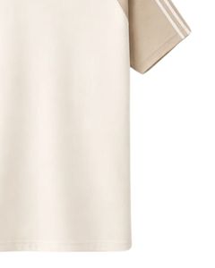 Camiseta Beige Caqui de Manga Raglán para Hombre, Casual, Cuello Redondo, Hombros a Rayas, Transpirable, Mezcla de Algodón, Suave y Cómoda - Product Image 6
