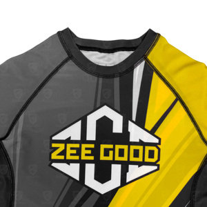 Hot Selling Custom <b>Men</b> Short Sleeve <b>Compression</b> <b>Shirts</b> BJJ Rash Guard UPF50 Anti-Bacterial Breathable Eco-Friendly Wholesale - Product Image 3