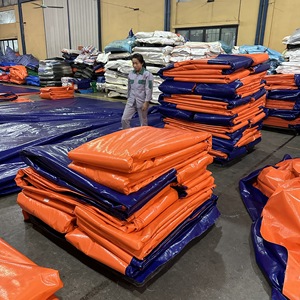 Bâche en PE robuste bleue/orange, résistante au vent, écologique, grande capacité, haute durabilité, couleurs et dimensions personnalisées, utilisation agricole - Product Image 5