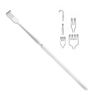 เครื่องมือผ่าตัดหู คอ จมูก Bernay ขนาด 17.0 ซม. แบบหวีจับลิ้น 4 ง่าม ทำจากเหล็กกล้าไร้สนิมคมกริบ ได้รับการรับรองมาตรฐาน CE - Product Image 1