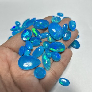 Opale bleue naturelle d'Éthiopie Welo, taille coussin et ovale, qualité supérieure, jeu de couleurs, pour la fabrication de bijoux - Product Image 5
