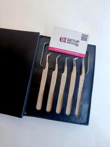GETUP BROSONS IMPEX Precision Stainless Steel Anti-Static 10mm Eyelash Tweezers Set with Logo <b>Box</b> Packaging 90/Dolphin/<b>Boot</b> - Product Image 1