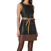 Service OEM, vente chaude, robe en cuir véritable pour femmes, tissu doux et confortable, matériau durable, robe en cuir