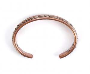 Brazalete Abierto de Latón Bicolor Vintage con Patrón Trenzado Geométrico, Joyería Moderna Unisex, Regalo de Aniversario - Product Image 2