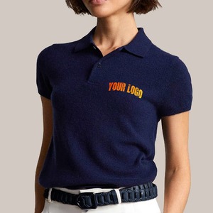 Polo de golf personnalisé pour femme, en coton respirant tricoté, léger, col rabattu, coupe courte, idéal pour l'été - Product Image 1