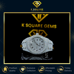 Montre unisexe de luxe de qualité supérieure, résistante à l'eau, avec mouvement automatique à quartz en acier inoxydable, sertie de diamants et dotée d'un verre saphir. - Product Image 4