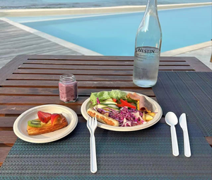 Juego de Cubiertos Desechables Biodegradables Ecológicos (Tenedores y Cuchillos) Material PLA Apto para Alimentos Libre de BPA Reciclable para Fiestas - Product Image 1