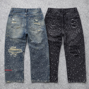 Pantalones Vaqueros de Mezclilla para Mujer, Estilo Deportivo, de Moda, de Cintura Alta, con Corte Acampanado, Casuales, con Perlas, Transpirables, de Invierno, con Cintura Elástica - Product Image 4