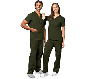 Custom Hospital <b>Scrub</b> Suit V Neck Top Matching Pants Professional Medical Uniform Set Unisex Design - Product Image 6
