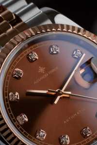 Montre Ronde Alexander Ferros 8232D/08 avec Fermoir Pliant Saphir, Acier Inoxydable, Résistante à l'Eau, Mécanique Automatique pour Hommes - Product Image 4