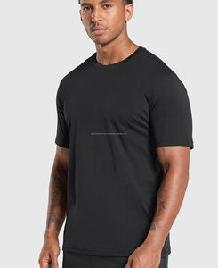 T-shirt de compression léger pour homme, confortable et respirant, 100 % coton, col rond, manches courtes, séchage rapide, lettrage tissé - Product Image 4