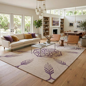 Alfombra Versátil de Lana de Nueva Zelanda, Diseño Morado con Mechones y Grabados, Apta para Hogar, Hotel, Oficina y Proyectos - Product Image 4