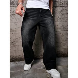 Jean en denim noir style moderne et original, coupe droite, taille mi-haute, délavage clair, écologique et respirant, 100% coton - Product Image 6