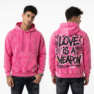 Sudadera con capucha personalizada verde salvia con lavado vintage para hombre, con gráfico de ventana de corazón de catedral gótica, estilo streetwear, de forro polar grueso, tipo jersey, para venta al por mayor - Product Image 6