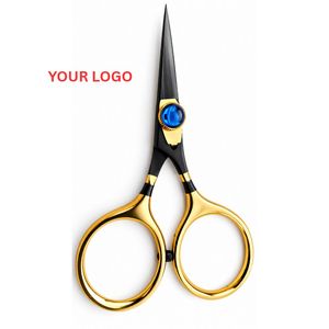 Tijeras para Atado de Moscas OEM Personalizadas con Hojas Puntiagudas, Anillos Dorados y Pivote de Joya Azul para Accesorios de Pesca - Product Image 3